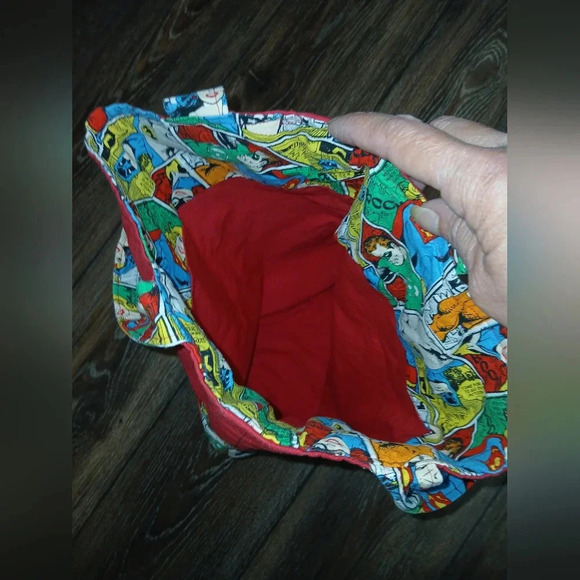 DC Hero's red handmade tote bag action figures,superman wonderwoman - Picture 5 of 7